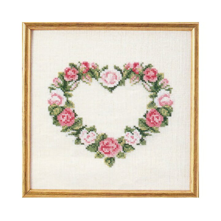 楽天市場 Ooe クロスステッチ刺繍キット 花のハート型リース 取り寄せ 納期40 80日程度 デンマークの刺しゅうメーカー オーレンシュレーガー O Oehlenschl Auml Gers Eftf Oehlenschlager 製ししゅうキット Flower Heart Wreath Hand Work