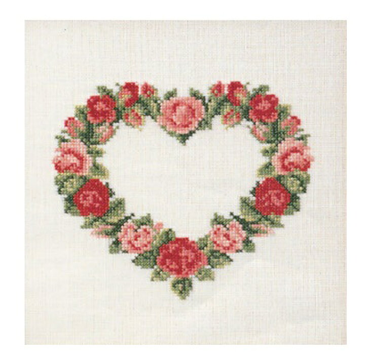 楽天市場 Ooe クロスステッチ刺繍キット 花のハート型リース 取り寄せ 納期40 80日程度 デンマークの刺しゅうメーカー オーレンシュレーガー O Oehlenschl Auml Gers Eftf Oehlenschlager 製ししゅうキット Flower Heart Wreath Hand Work