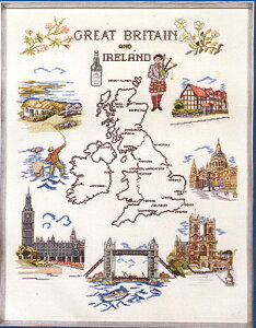 OOE �N���X�X�e�b�`�h�J�L�b�g 57036 �n�} GREAT BRITAIN and IRELAND �C�M���X�ƃA�C�������h �y����/�[��40�`80�����x�z �f���}�[�N�̎h���イ���[�J�[�u�I�[�����V�����[�K�[(O. Oehlenschlgers Eftf. 