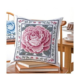 Olympusクロスステッチ刺繍キット 6057 「レッドローズ」 クッション40×40cm オリムパス オノエ・メグミの美しい花たち 薔薇 バラ ばら