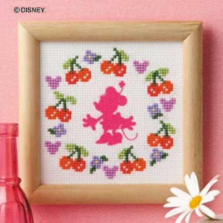 楽天市場 Olympusクロスステッチ刺繍キット7370 ミニフレーム ミニーマウス 専用額付 ディズニー Minnie Mouse C Disney オリムパス Hand Work とりい