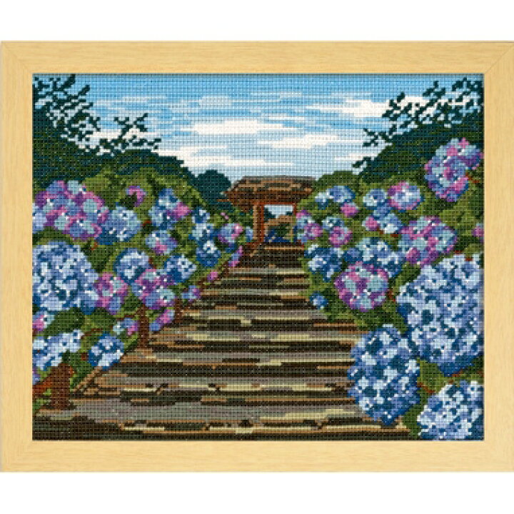 楽天市場 Olympusクロスステッチ刺繍キット7460 鎌倉明月院の紫陽花 オリムパス 四季を彩る日本の名所 夏 神奈川県鎌倉市 あじさい アジサイ Hand Work とりい