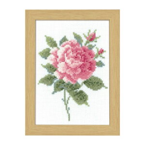 Olympusクロスステッチ刺繍キット 7511 「5月 ピンクローズ」 オリムパス 12ヶ月の花フレーム バラ
