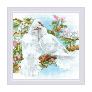 RIOLIS�N���X�X�e�b�`�h�J�L�b�g No.1856 �uWhite Doves�v (������) �y�C�O����/�[��30�`60�����x�z