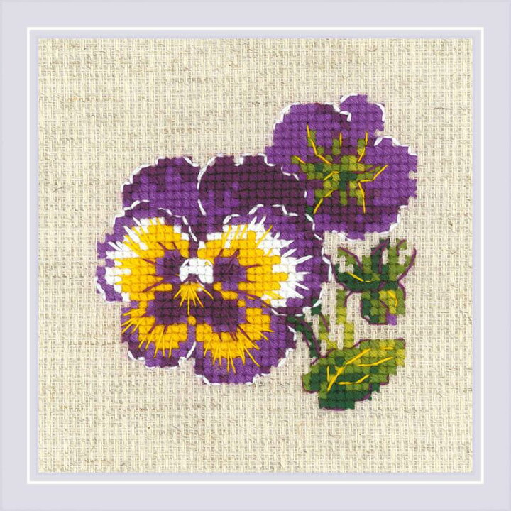 楽天市場 Riolisクロスステッチ刺繍キット No 1857 Pair Of Pansies 二輪のパンジー 海外取り寄せ 30 60日程度 Hand Work とりい