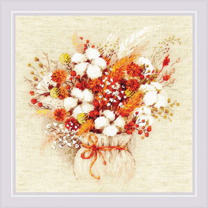 RIOLISNXXeb`hJLbg No.1913 "Bouquet with Lagurus and Cotton" OXƖȉԂ̃u[P) yCO/[30`60xz