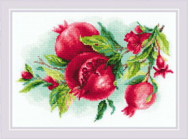 RIOLISクロスステッチ刺繍キット No.2175 "Juicy Pomegranate" (みずみずしいザクロ 柘榴) 【海外取り寄せ/納期30～60日程度】