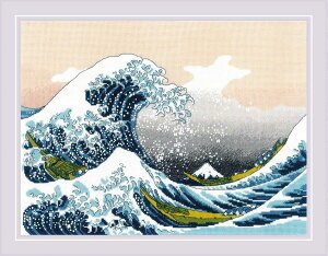 RIOLIS�N���X�X�e�b�`�h�J�L�b�g No.2186 The Great Wave off Kanagawa after K. Hokusai Artwork (�����k�� �y�ԎO�\�Z�i �_�ސ쉫�Q��) �y�C�O����/�[��30�`60�����x�z