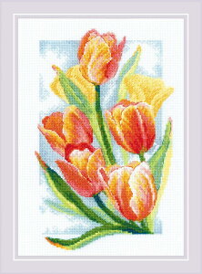 RIOLIS�N���X�X�e�b�`�h�J�L�b�g No.2191 Spring Glow. Tulips (�t�̑��� �`���[���b�v) �y�C�O����/�[��30�`60�����x�z