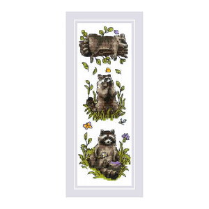 RIOLIS�N���X�X�e�b�`�h�J�L�b�g No.2223 Three Raccoons (�O�C�̃A���C�O�}) �y�C�O����/�[��30�`60�����x�z