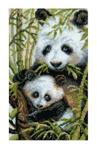 RIOLIS�N���X�X�e�b�`�h�J�L�b�g No.1159 �uPanda with the Young�v (�p���_�̐e�q) �y�C�O����/�[��1�`2�����z