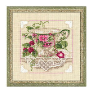 RIOLIS�N���X�X�e�b�`�h�J�L�b�g No.1476 �uRaspberry Tea�v (���Y�x���[�E�e�B�[ ���Y�x���[�̂���) �y�C�O����/�[��30�`60�����x�z