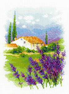 RIOLIS�N���X�X�e�b�`�h�J�L�b�g No.1691 �uFarm in Provence�v (�v�����@���X�̔_��) �y����/�[��1�`2�����z
