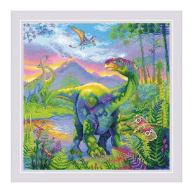 RIOLISクロスステッチ刺繍キット No.2023 "The Era of Dinosaurs" (恐竜の時代) 【海外取り寄せ/納期30～60日程度】