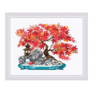 RIOLISクロスステッチ刺繍キット No.2044 "Autumn Bonsai" (秋の盆栽) 【海外取り寄せ/納期30〜60日程度】