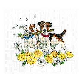 RTO クロスステッチ刺繍キット C301 「Running for dandelions」 (タンポポまで走る犬) 【海外取り寄せ/通常納期40〜80日程度】