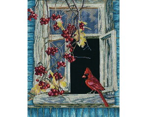 RTO クロスステッチ刺繍キット M454 「Old window」 (古い窓 鳥) 【海外取り寄せ/通常納期40〜80日程度】
