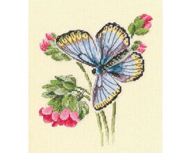 RTO クロスステッチ刺繍キット M749 「Butterfly on the dainty flower」 (花と蝶) 【海外取り寄せ/通常納期40〜80日程度】