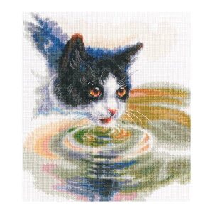 RTO クロスステッチ刺繍キット M825 "Thirst" (ネコ) 【海外取り寄せ/通常納期40〜80日程度】