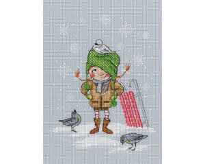 RTO クロスステッチ刺繍キット M653 「Skating」 (スケート クリスマス) 【海外取り寄せ/通常納期40〜80日程度】