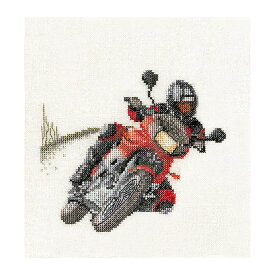 Thea Gouverneur クロスステッチ刺繍キットNo.3054 「Motorcyclist」(モーターバイク スポーツ) オランダ テア・グーヴェルヌール 【取り寄せ/納期40〜80日程度】