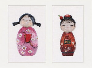 Thea Gouverneur �N���X�X�e�b�`�h�J�L�b�gNo.547 �uKokeshi Dolls�v(������ �R�P�V) �I�����_ �e�A�E�O�[���F���k�[�� �y����/�[��40�`80�����x�z