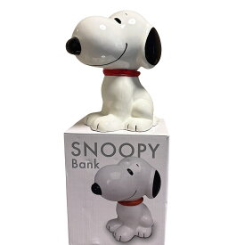 【予約販売】スヌーピー 立体コインバンク 貯金箱 小 陶器 インテリア 置物 キャラクターグッズ PEANUTS 犬 ホワイト ギフト プレゼント