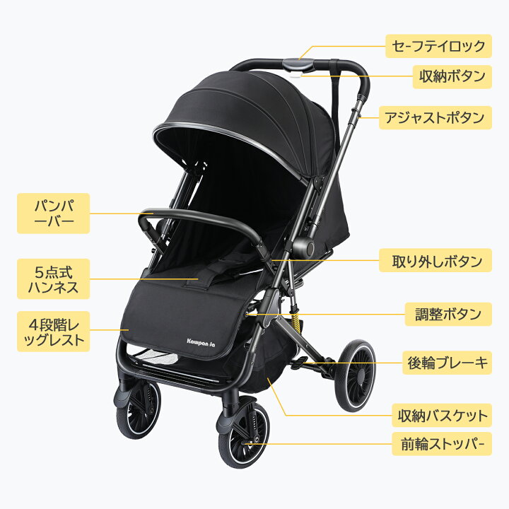 楽天市場】ベビーカー 軽量 折り畳み A型 B型 切り替え 多段階調整 