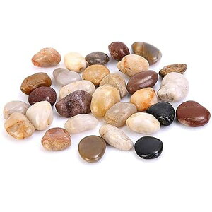 砂利 水槽用 自然玉 底砂 人気の アクアリウム 石 20〜40mm 彩り石 庭・ガーデン 天然五色石 観賞 魚 水族用品 底砂・砂利 1袋約1000g