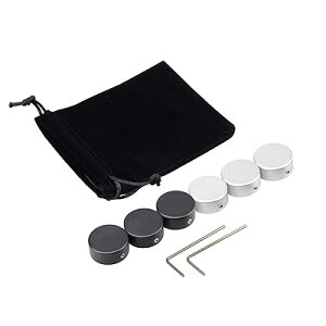 ギターエフェクトキャップ エフェクター フットスイッチハット 3つのネジで固定します レンチ2枚付け 6PCS/セットguitar effects pedal footswitch Hat (シルバー&ブラック)