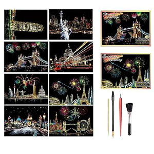 8������ �X�N���b�`�A�[�g �͂����^�C�v ��邾���Ŕ������A�[�g �ʔ����h��G �� �ԉ� ���E�̖�i �L���Ȋό��n DIY ���� ���G �X�N���b�`�ɍ׃y���t�� �v���[���g �������� 20*14cm (���E�L