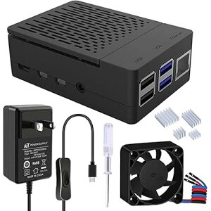 Raspberry Pi 4P[XRaspberry Pi 4 5V 3.6A USB-Cd PSE擾 A_v^[+ 40x40x10mm PWMpt@+ 4̃q[gVNARaspberry Pi 4 Model bɓK
