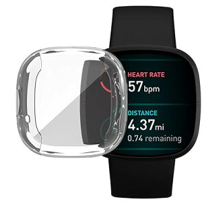 Fitbit Versa 3 P[X Fitbit Sense \tgP[XSʕی ϏՌ ߗ _炩 EȒP TPU EIb` یP[X ^ Jo[ tBbgrbg Versa3 / Sense op[ ΉiNAj
