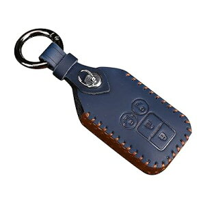 スズキキーケース 新型ハスラー キーケース クロスビーキーカバー新型ワゴン スベーシア新型 ジムニキーホルダー新型スイフトRS ハイブリッド キーカバー本革 (青い)