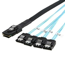 内部 Mini SAS SFF-8087 ホスト→ 4 SATA 7ピン ターゲット ハードディスク 6Gbps データサーバー RAID ケーブル 50cm