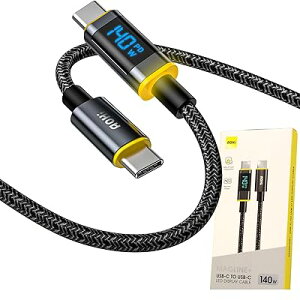 140W USB C-USB CP[u LED fBXvC \ PD 140W }[d ϋv iC A~RlN^ f[^] MacBook Pro/Air iPad Xperia Galaxy Pixel̑Androide U