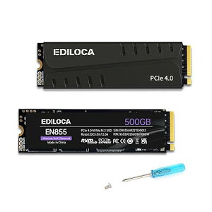 EN855 SSD q[gVNt 500GB PCIe Gen4x4 NVMe M.2 2280 PS5mFς őǍ: 7400MB/s ő发F2750MB/s 3D NAND TLC SSD DRAM LbV [J[