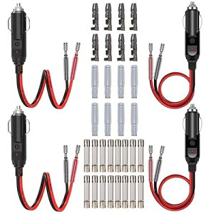 4 Ԃ̃VK[C^[ 12V/24Vԗp VK[\PbgP[u VK[C^R[h VKbgC^[P[u dvOA_v^ 16AWGRA LEDwCgt ≏悭