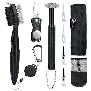 ゴルフブラシ ゴルフクラブ 清潔用 ブラシ クリーナー工具セット ゴルフアイアンブラシ ゴルフワイヤー&ナイロン両面ブラシ ゴルフアクセサリーキット ゴルフクリーニングブラシ ゴル