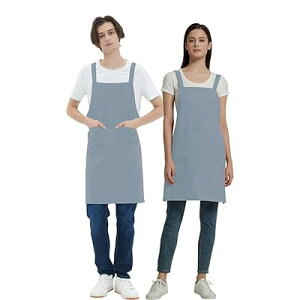 エプロン H型 首掛け シンプル 女性用 男性用 メンズ レデイース カフェエプロン 無地 おしゃれ 大容量ポケット 汚れにくい シワ防止 男女兼用無地 髪崩れ無し ノーアイロン 透けない ポケッ