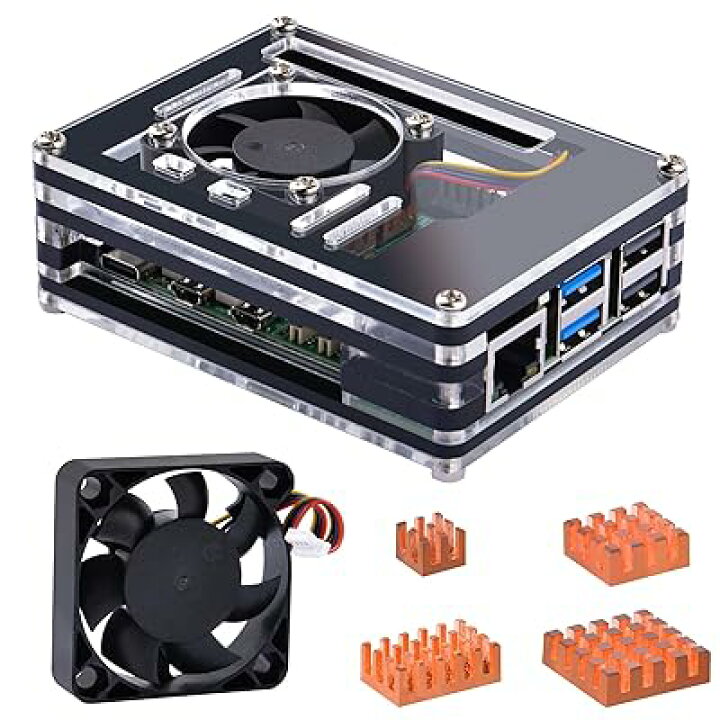 楽天市場】Raspberry Pi 5 用 アクリルケース、4010 PWM ファンと 