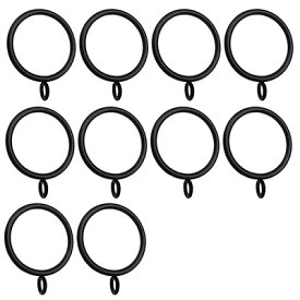 カーテン リング スライドリング 内径38mm ブラック 直径30mmまでのポールに適用 10個入り