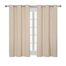遮光カーテン ハトメ型 間仕切り 目隠し 断熱 UVカット ベージュ 幅100cm 丈130 cm 1枚入り