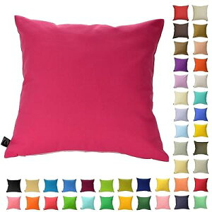 クッションカバー 45cm×45cm カラフル 多色展開 綿 ポリエステル インテリア ソファ シンプル 座椅子 ベッド 枕カバー 座布団 無地 車 北欧 (ピンク)