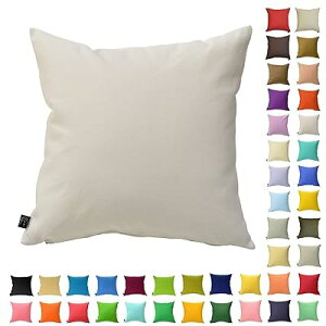 クッションカバー 45cm×45cm カラフル 多色展開 綿 ポリエステル インテリア ソファ シンプル 座椅子 ベッド 枕カバー 座布団 無地 車 北欧 (ホワイト)