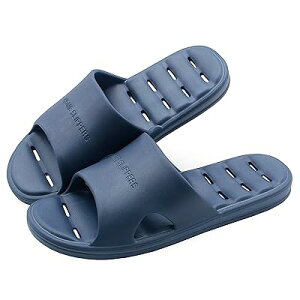 スリッパ サンダル ベランダ トイレスリッパ 水切り 超軽量 滑り止め 静音 通気抗菌 防臭衛生 履きやすい 男女兼用 室内用 通年適用 (L, ダークブルー)