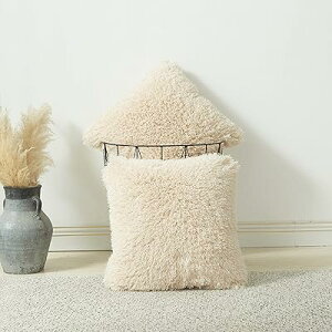 �N�b�V�����J�o�[ 45x45cm �k�� 2���Z�b�g �t�F�C�N�t�@�[ �x���x�b�g �����O�t�@�[ �t�@�X�i�[ ������� ���� �C���e���A���� �ӂ�ӂ� �����V���M�[ �������J�o�[(�x�[�W��, 45x45)