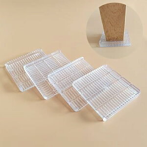 ?の? 超強力滑り止めシート ソファ滑り止めマット 畳へこみ防止マット 床傷防止マット 四角 8cm4枚セット(透明な色)