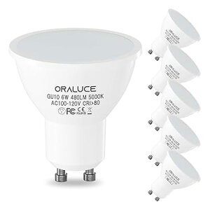 LED�d�� GU10���� �X�|�b�g���C�g 50W�`���� 6W 480lm 5000K �����F �����s�� �ȃG�l ������ �r�[���p�x120°�L�z���^�C�v �����F �V��Ɩ� ���ƏƖ� 6�Z�b�g