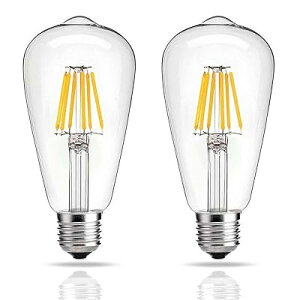 LEDGW\d ST64(6W) 60W` E26 dF 3000K Ή tBg LEDNAd  AeB[N ԐڏƖ ͋Cd (2)c